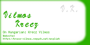 vilmos krecz business card